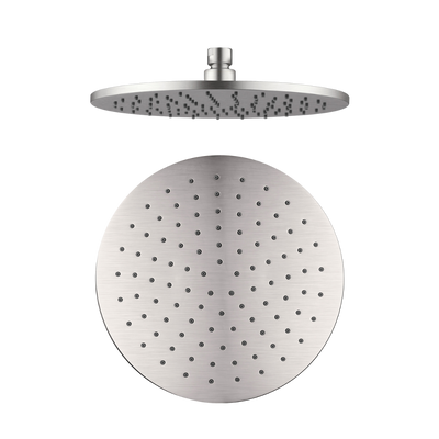 Nero Round Shower Head 250mm Brushed Nickel