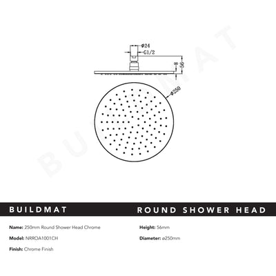 Round Shower Head 250mm Chrome