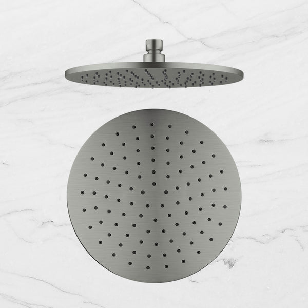 Nero Round Shower Head 250mm Brushed Gunmetal