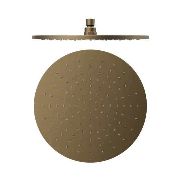 Nero 300mm Round Shower Head Tumbled Antique Brass