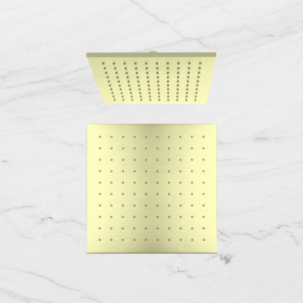 Nero Square Shower Head 250mm Brushed Gold