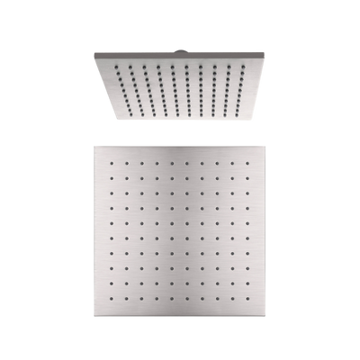 Nero Square Shower Head 250mm Brushed Nickel