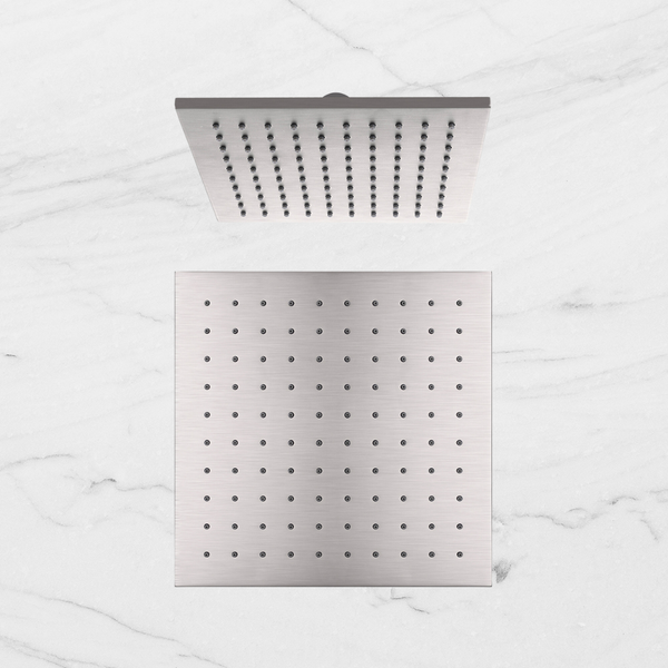 Nero Square Shower Head 250mm Brushed Nickel
