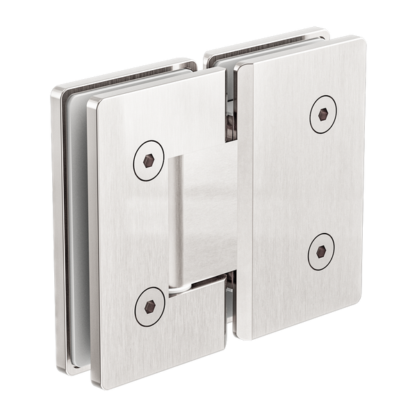 Nero 180 Degree Glass to Glass Shower Hinge 10mm Glass Brushed Nickel