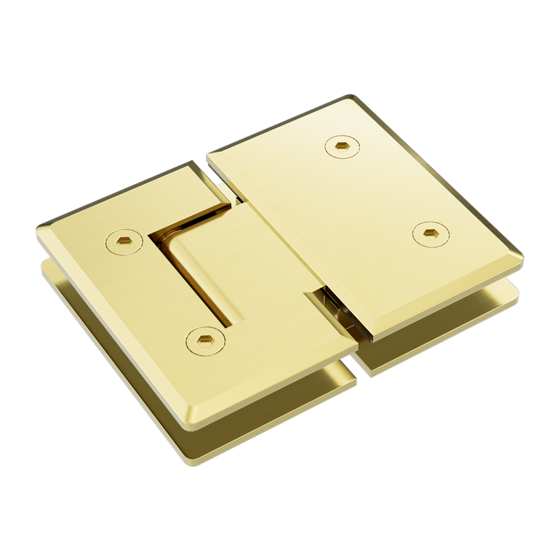 180 Degree Glass to Glass Shower Hinge 10mm Glass Brushed Gold