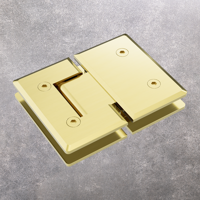 180 Degree Glass to Glass Shower Hinge 10mm Glass Brushed Gold