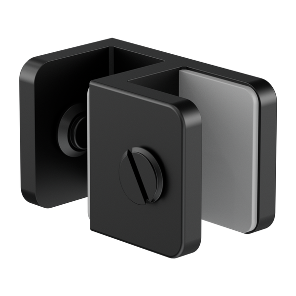 Nero Over-Panel Glass To Glass Fitting 10mm Glass Matte Black