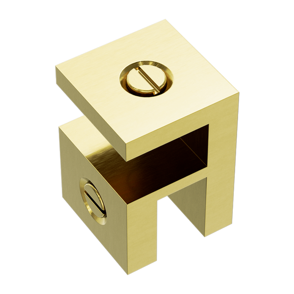 Nero Over-Panel Glass To Glass Fitting 10mm Glass Brushed Gold