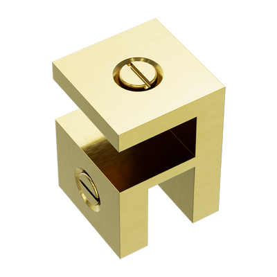 Nero Over-Panel Glass To Glass Fitting 10mm Glass Brushed Gold