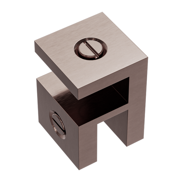 Nero Over-Panel Glass To Glass Fitting 10mm Glass Brushed Bronze