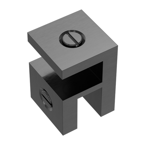 Nero Over-Panel Glass To Glass Fitting 10mm Glass Gun Metal