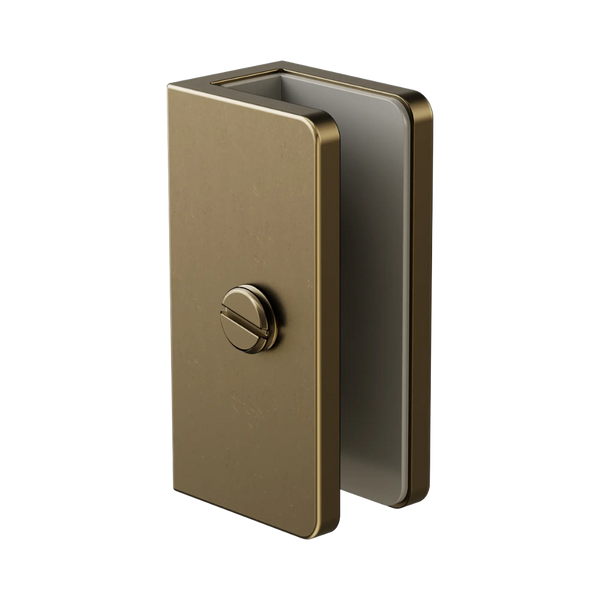 Nero Shower U Bracket 10mm Glass Tumbled Antique Brass