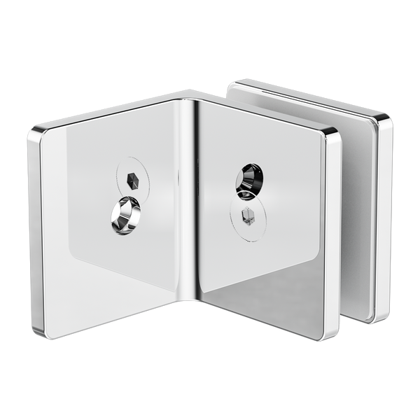 Nero 90 Degree Glass To Wall Bracket 10mm Glass Chrome