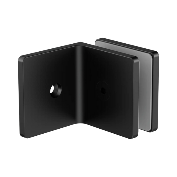 Nero 90 Degree Glass To Wall Bracket 10mm Glass Matte Black