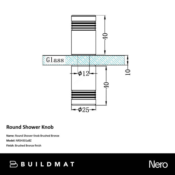 Nero Round Shower Knob Brushed Bronze