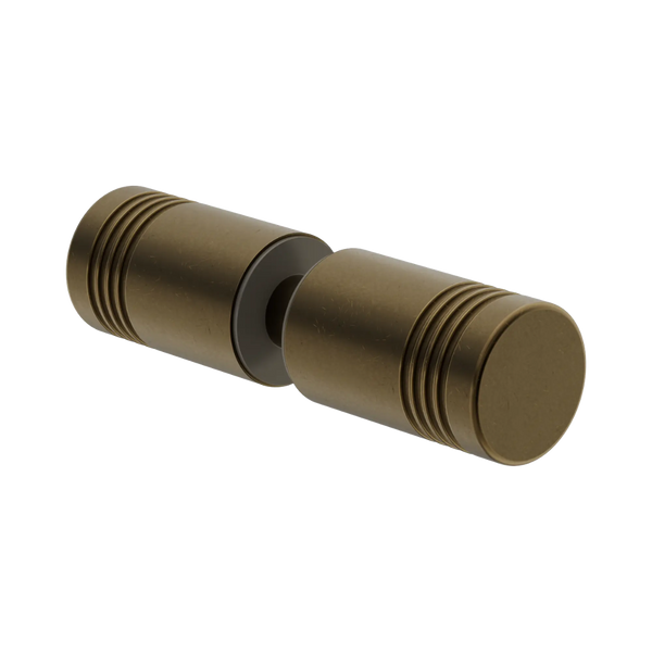 Nero Round Shower Knob Tumbled Antique Brass