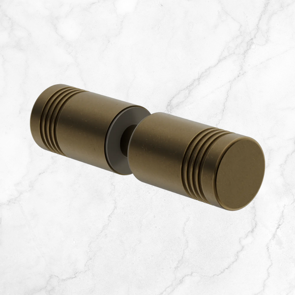 Nero Round Shower Knob Tumbled Antique Brass