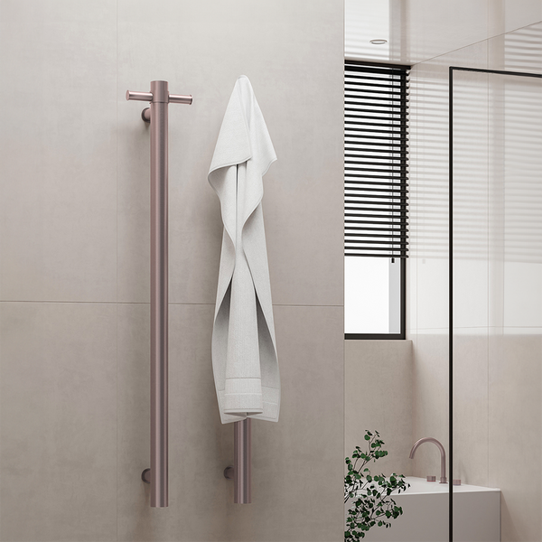 Nero Non-Heated Vertical Towel Rail Brushed Bronze