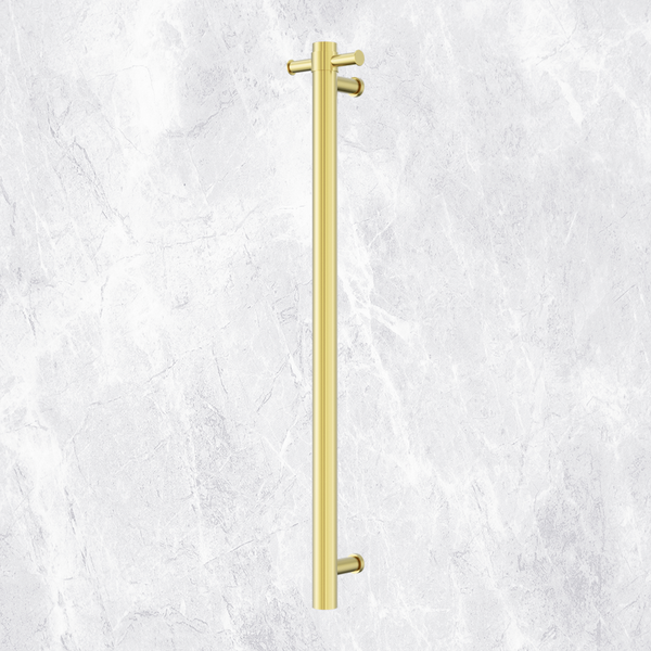 Nero Mecca 240V Single Vertical Heated Towel Rail Brushed Gold