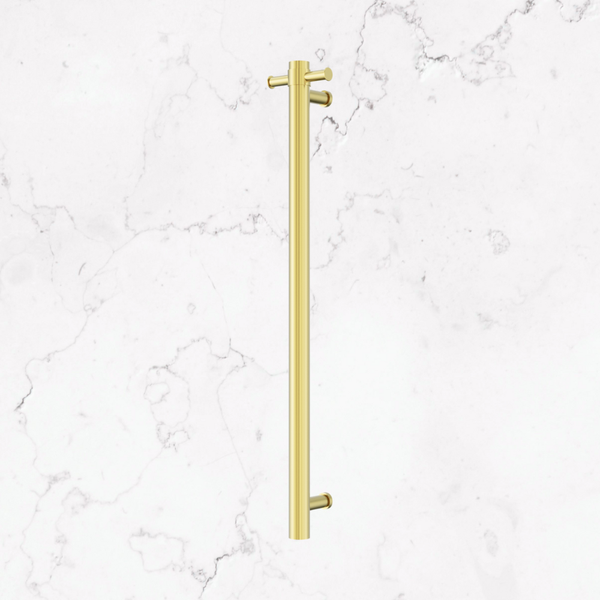 Nero Mecca 240V Single Vertical Heated Towel Rail Brushed Gold