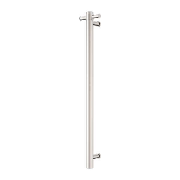 Nero Mecca 240V Single Vertical Heated Towel Rail Brushed Nickel