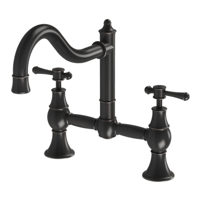 Phoenix Nostalgia Exposed Sink Set 230mm Shepherds Crook Antique Black