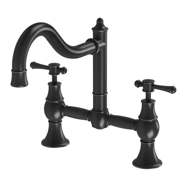 Phoenix Nostalgia Exposed Sink Set 230mm Shepherds Crook Antique Black