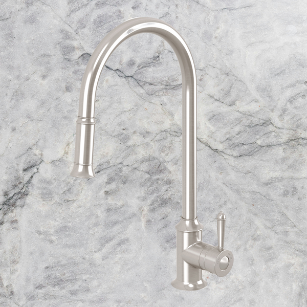Phoenix Nostalgia Pull Out Sink Mixer 230mm Lead Free Brushed Nickel