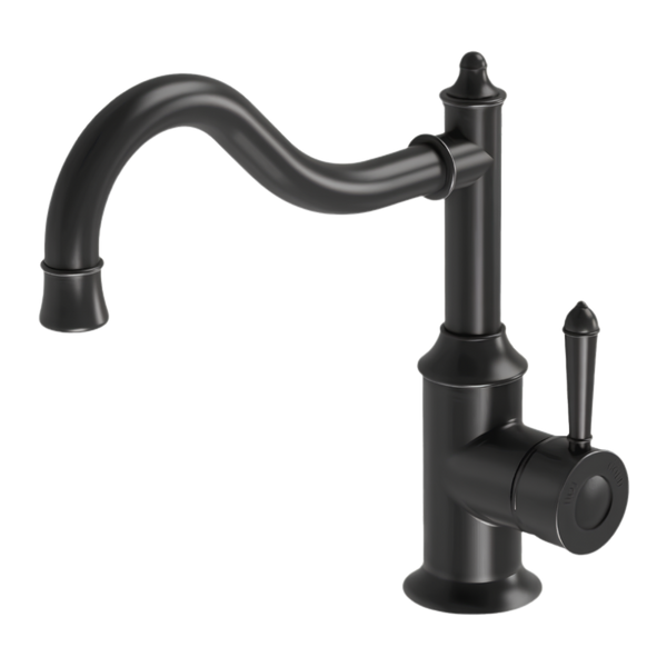 Phoenix Nostalgia Sink Mixer 220mm Shepherds Crook Antique Black