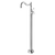 Phoenix Nostalgia Floor Mounted Bath Mixer Shepherds Crook Chrome White