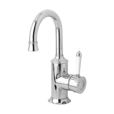 Phoenix Nostalgia Basin Mixer 120mm Gooseneck Chrome White Lead Free