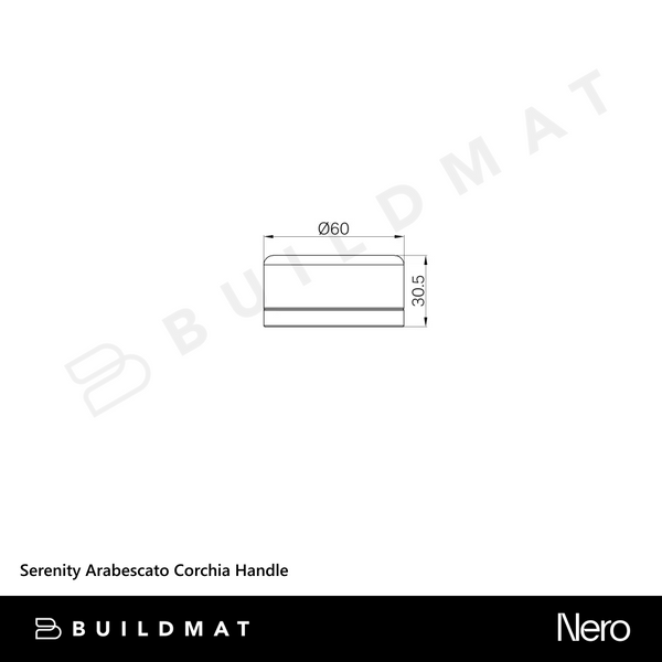 Nero Serenity Arabescato Corchia Handle (Trim Kit Only) Brushed Nickel