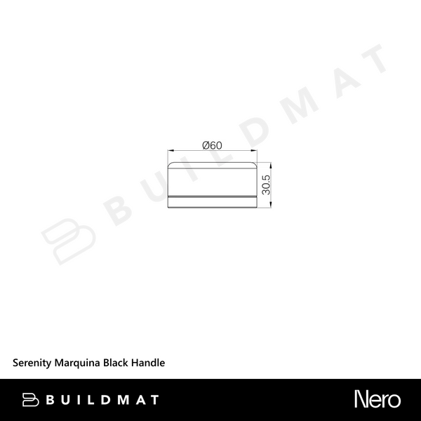 Nero Serenity Marquina Black Handle (Trim Kit Only) Brushed Nickel