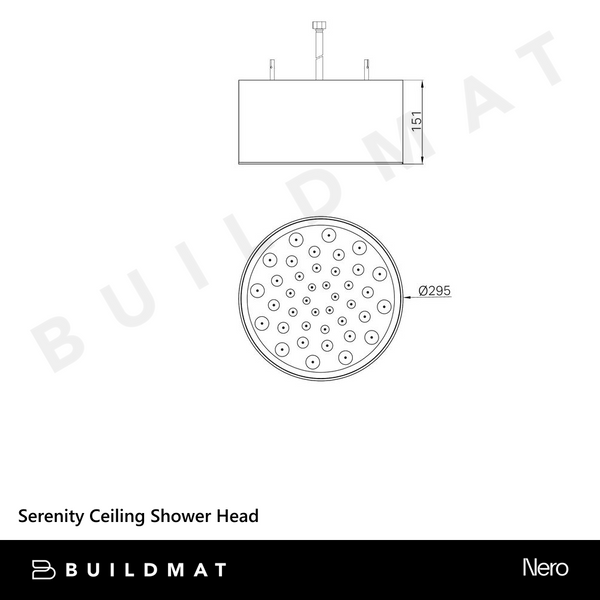 Nero Serenity Ceiling Shower Head Brushed Gold