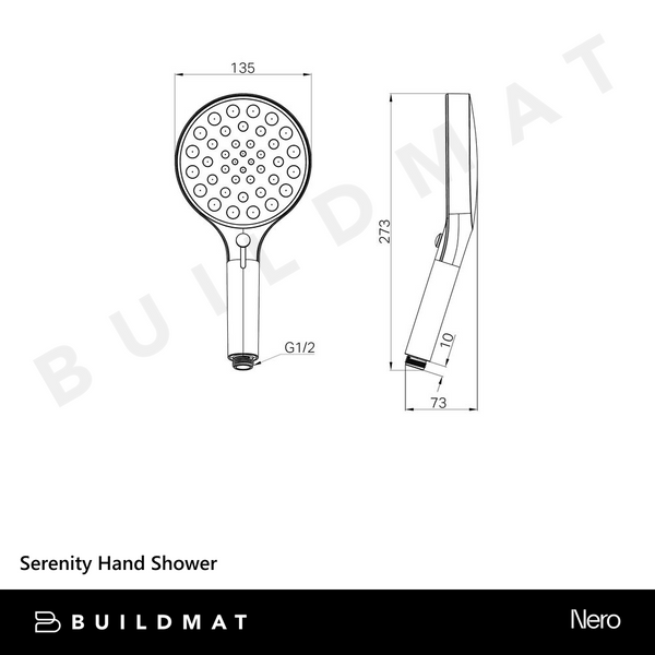 Nero Serenity Hand Shower Brushed Nickel