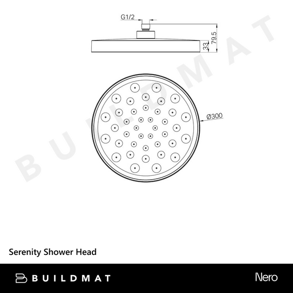 Nero Serenity Shower Head Brushed Gold