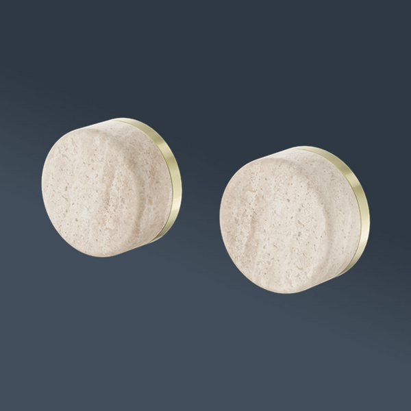 Nero Serenity Wall Top Assembly With Rome Travertine Handle Brushed Gold