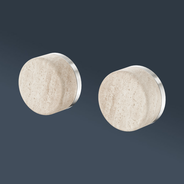 Nero Serenity Wall Top Assembly With Rome Travertine Handle Brushed Nickel