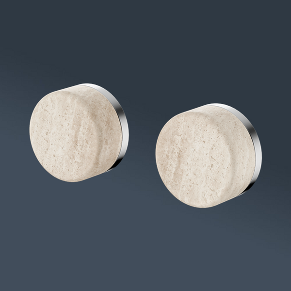 Nero Serenity Wall Top Assembly With Rome Travertine Handle Chrome