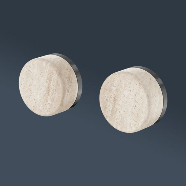 Nero Serenity Wall Top Assembly With Rome Travertine Handle Gunmetal