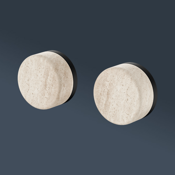 Nero Serenity Wall Top Assembly With Rome Travertine Handle Matte Black