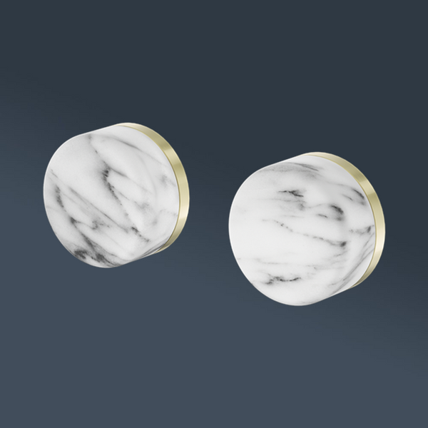 Nero Serenity Wall Top Assembly With Arabescato Corchia Handle Brushed Gold