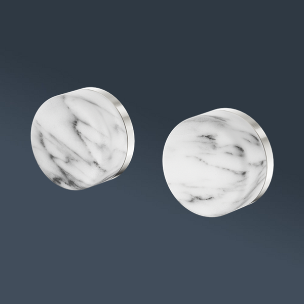 Nero Serenity Wall Top Assembly With Arabescato Corchia Handle Brushed Nickel