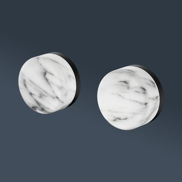 Nero Serenity Wall Top Assembly With Arabescato Corchia Handle Matte Black