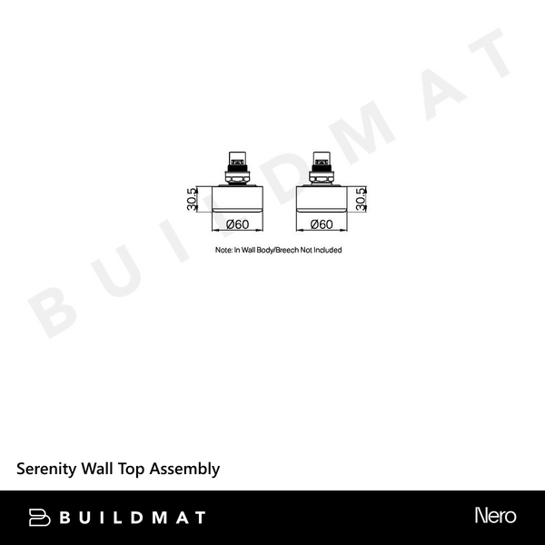 Nero Serenity Wall Top Assembly With Metal Handle Chrome