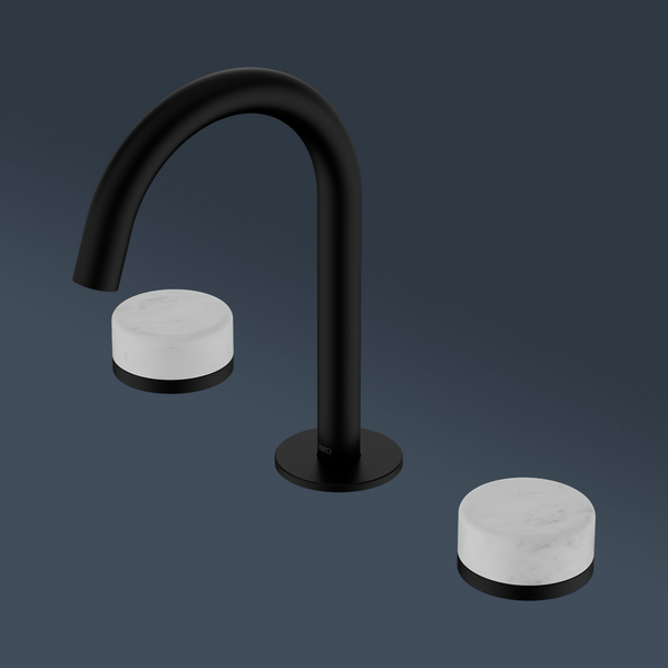 Nero Serenity Basin Set Arc Spout With Carrara Handle Matte Black