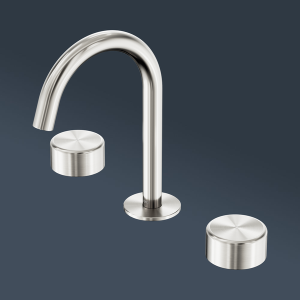 Nero Serenity Basin Set Arc Spout With Metal Handle Brushed Nickel