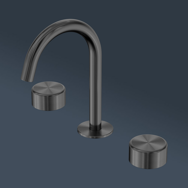 Nero Serenity Basin Set Arc Spout With Metal Handle Gunmetal