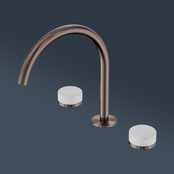 Nero Serenity Bath/Kitchen Set Arc Spout With Carrara Handle Brushed Bronze