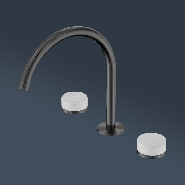 Nero Serenity Bath/Kitchen Set Arc Spout With Carrara Handle Gunmetal